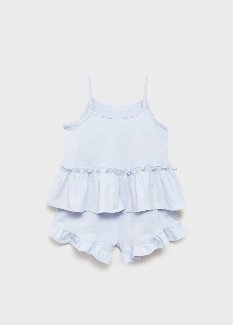 Pajama shorts with ruffles