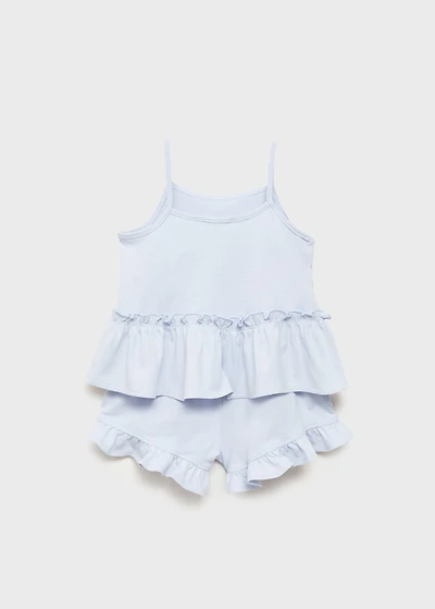 Pajama shorts with ruffles