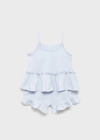 Pajama shorts with ruffles