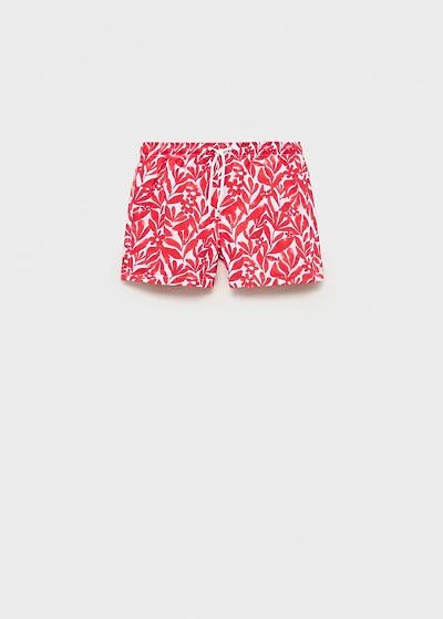 Printed swimsuit with drawstring