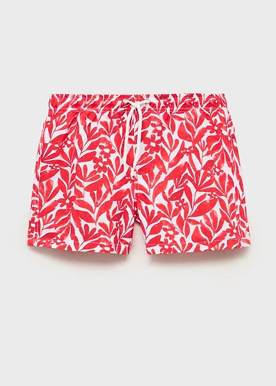 Printed swimsuit with drawstring