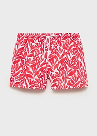 Printed swimsuit with drawstring