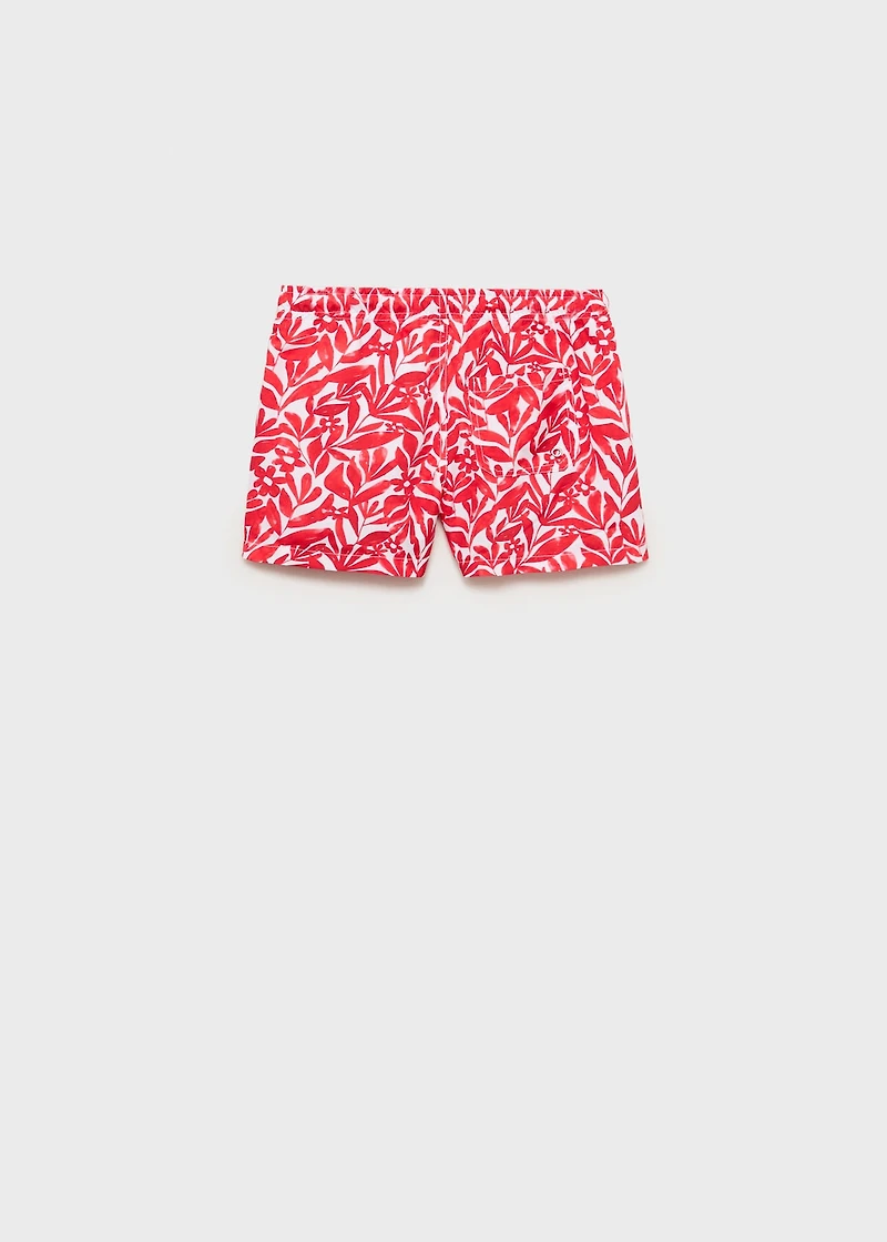 Printed swimsuit with drawstring