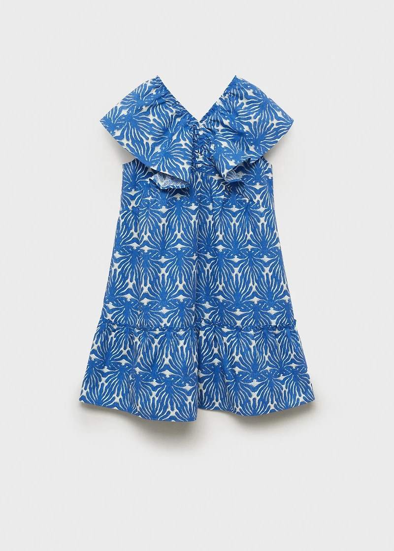 Printed dress with ruffled sleeves