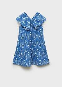 Printed dress with ruffled sleeves