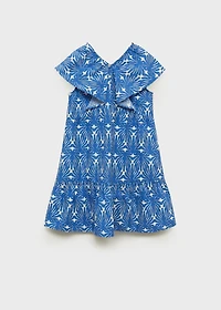 Printed dress with ruffled sleeves