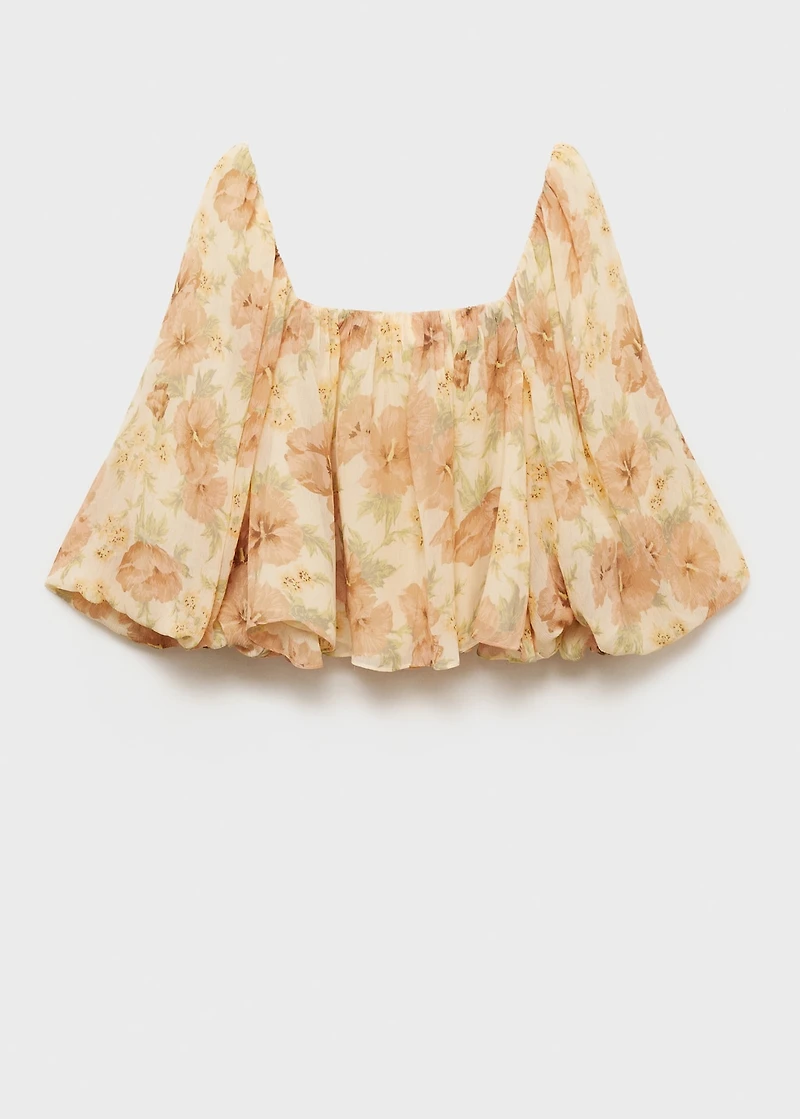 Open-back floral blouse