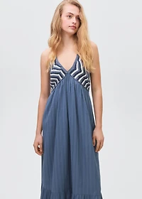 Maxi-dress with crochet panel