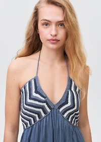 Maxi-dress with crochet panel