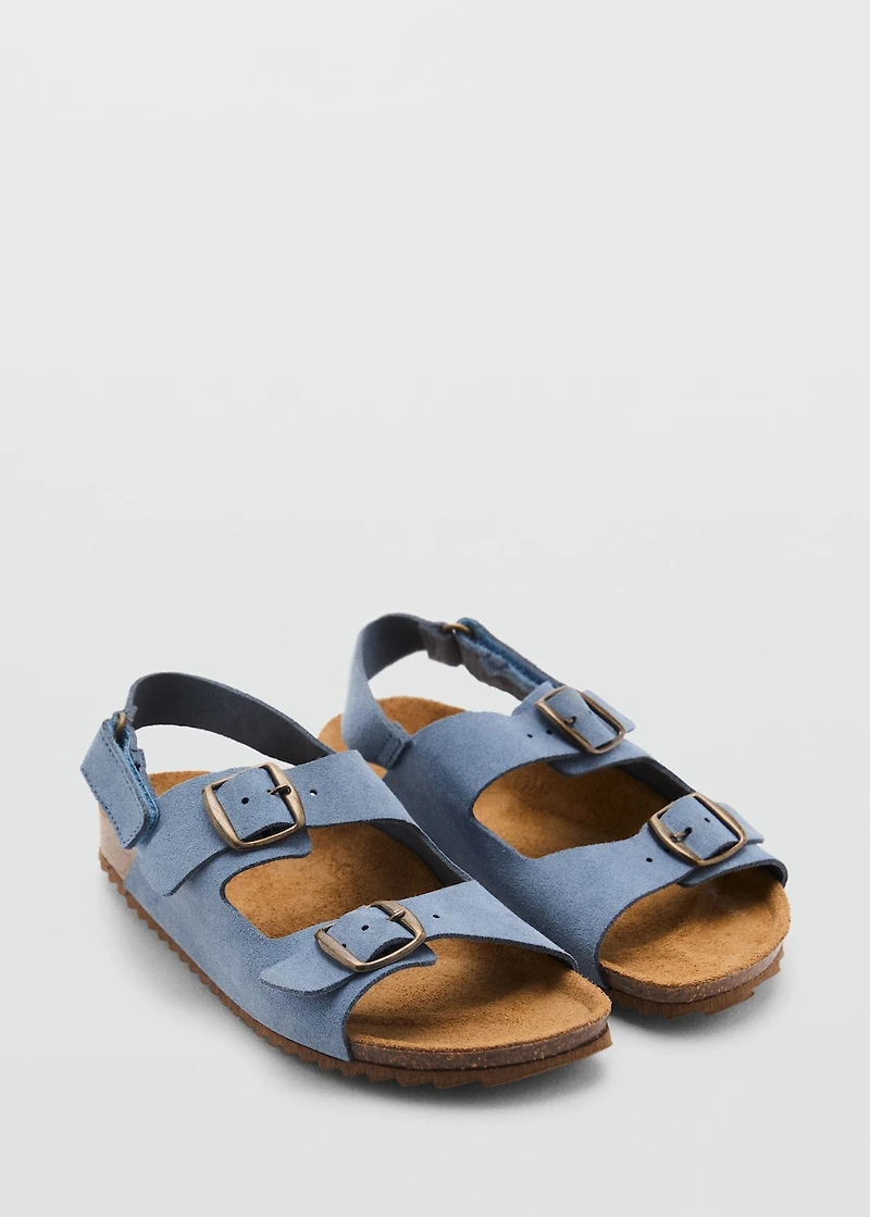 Buckle leather sandals