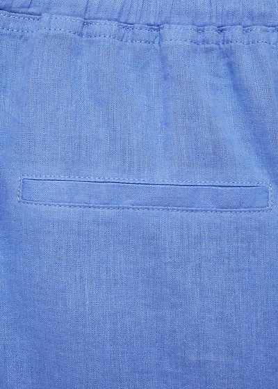 Straight linen-blend pants