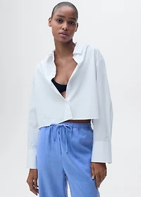 Straight linen-blend pants