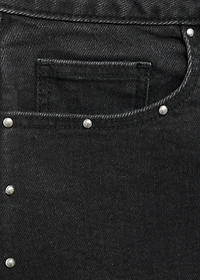 Studded denim shorts