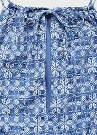 Printed halter-neck cropped top