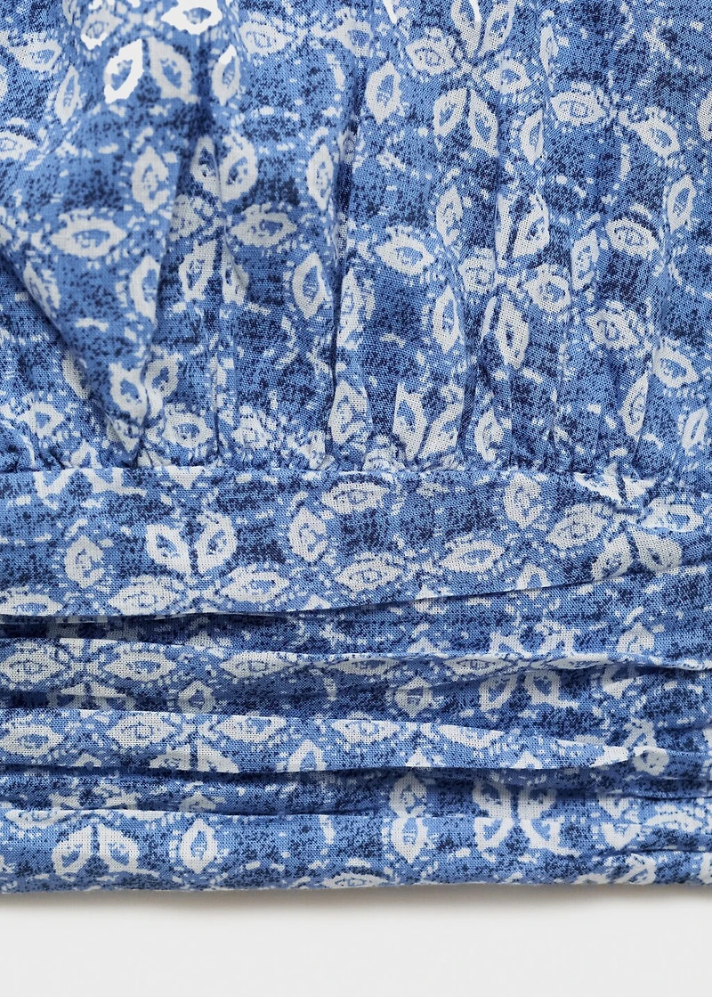 Printed halter-neck cropped top