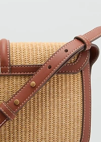 Raffia-effect shoulder bag