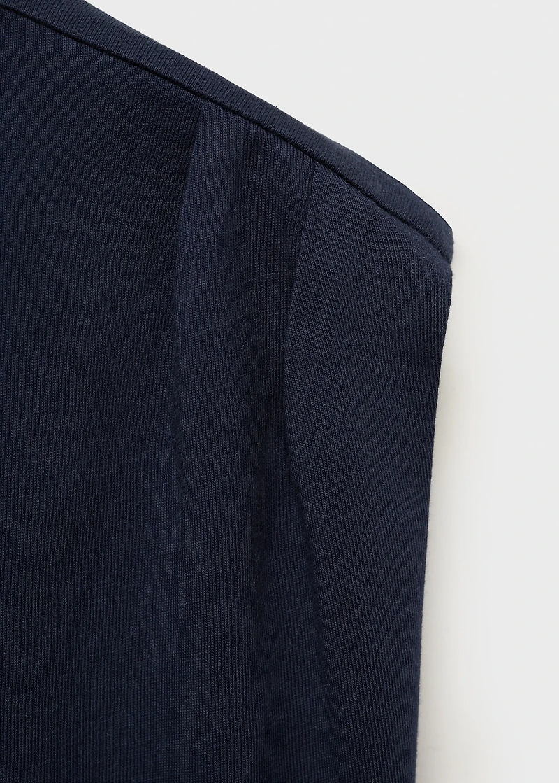 T-shirt with message and pleated shoulders