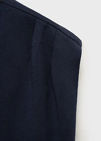 T-shirt with message and pleated shoulders