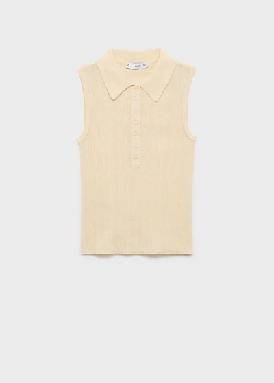 Polo-neck knitted top