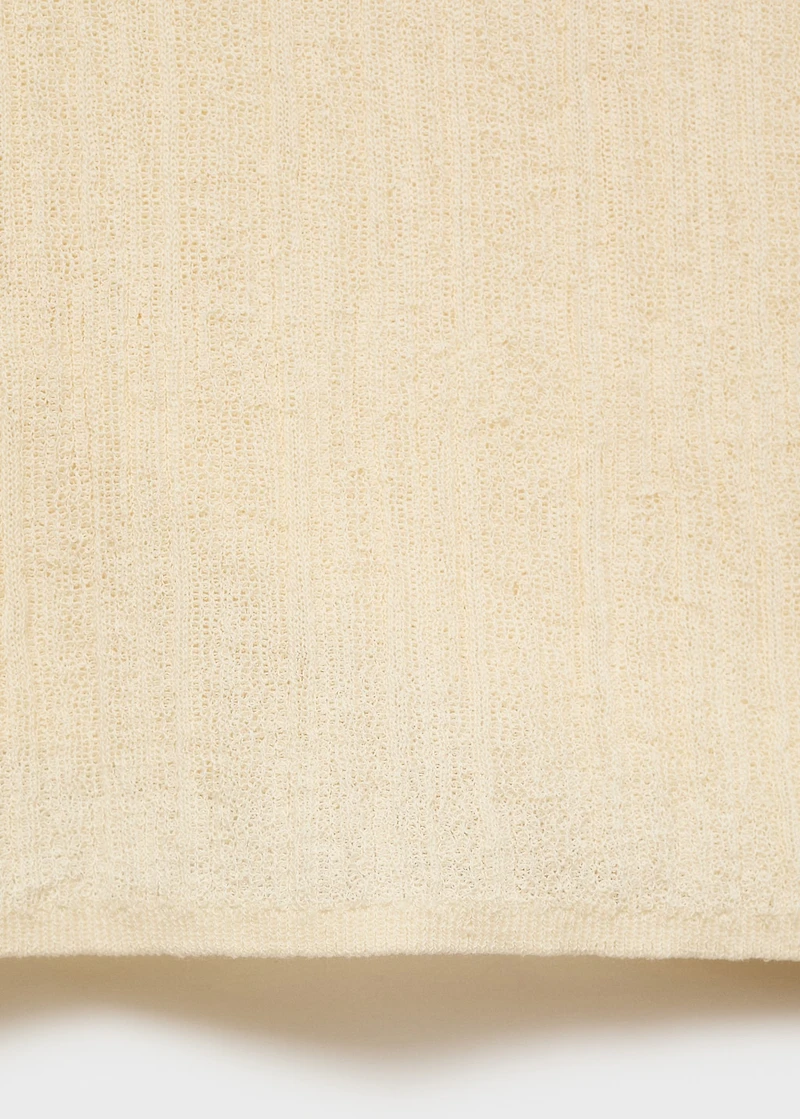 Polo-neck knitted top