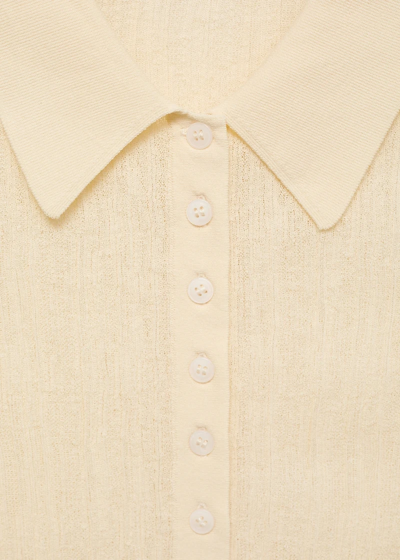 Polo-neck knitted top