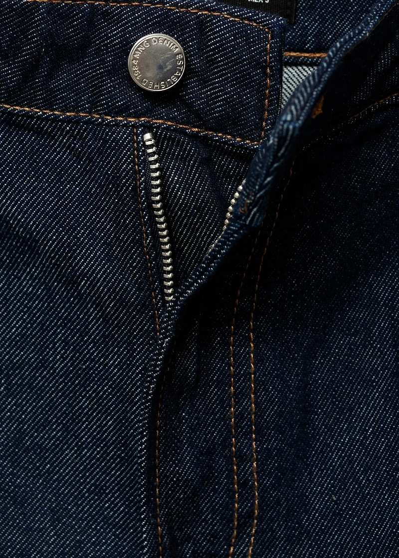 High-waisted denim bermuda jorts