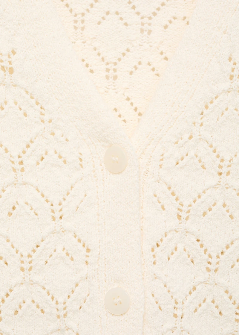 Knit cardigan with lace design