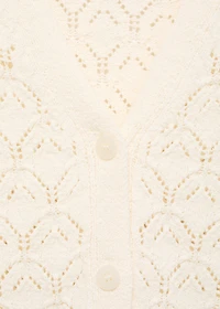 Knit cardigan with lace design