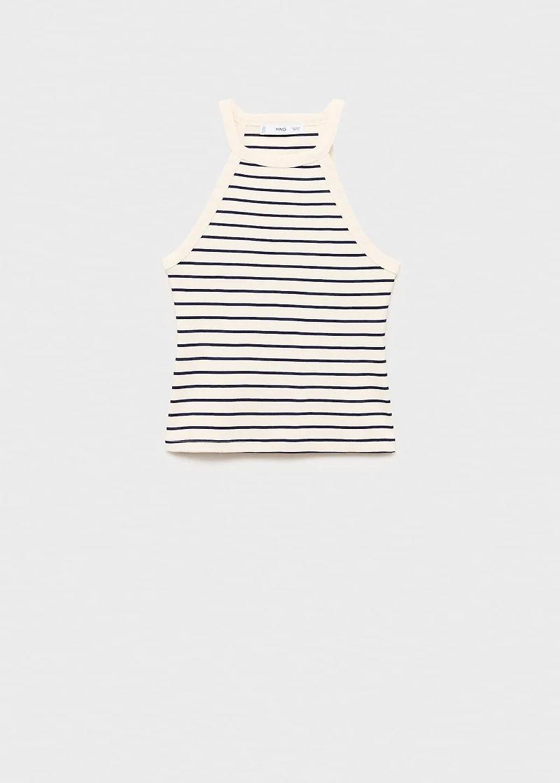 Striped halter-neck top