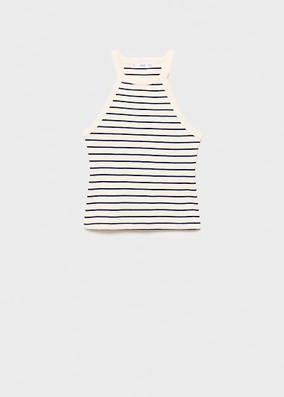 Striped halter-neck top