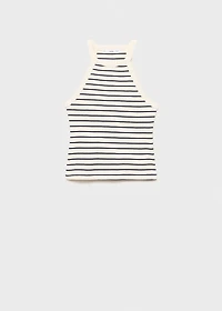 Striped halter-neck top