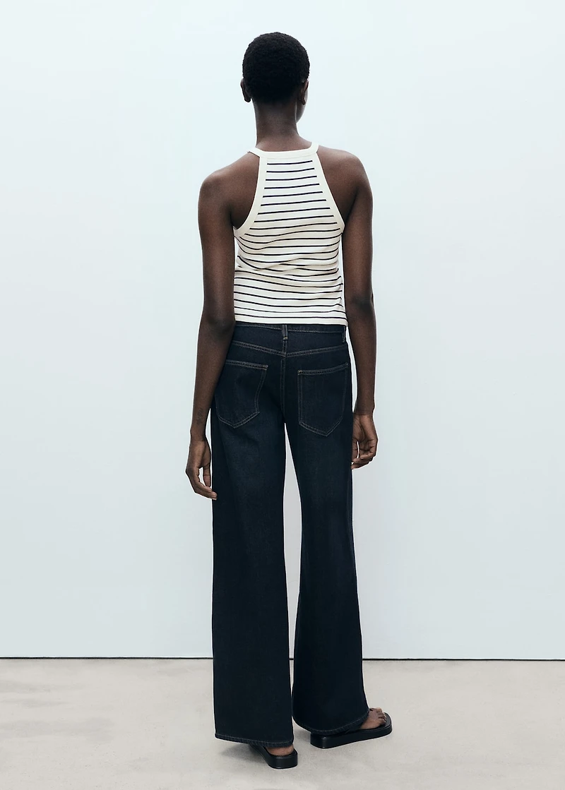 Striped halter-neck top