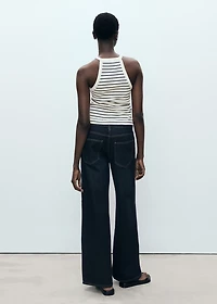 Striped halter-neck top