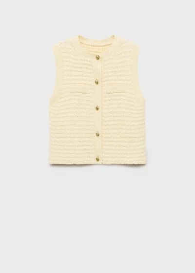 Knitted cardigan with jewel button