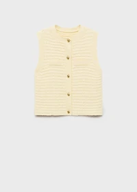 Knitted cardigan with jewel button