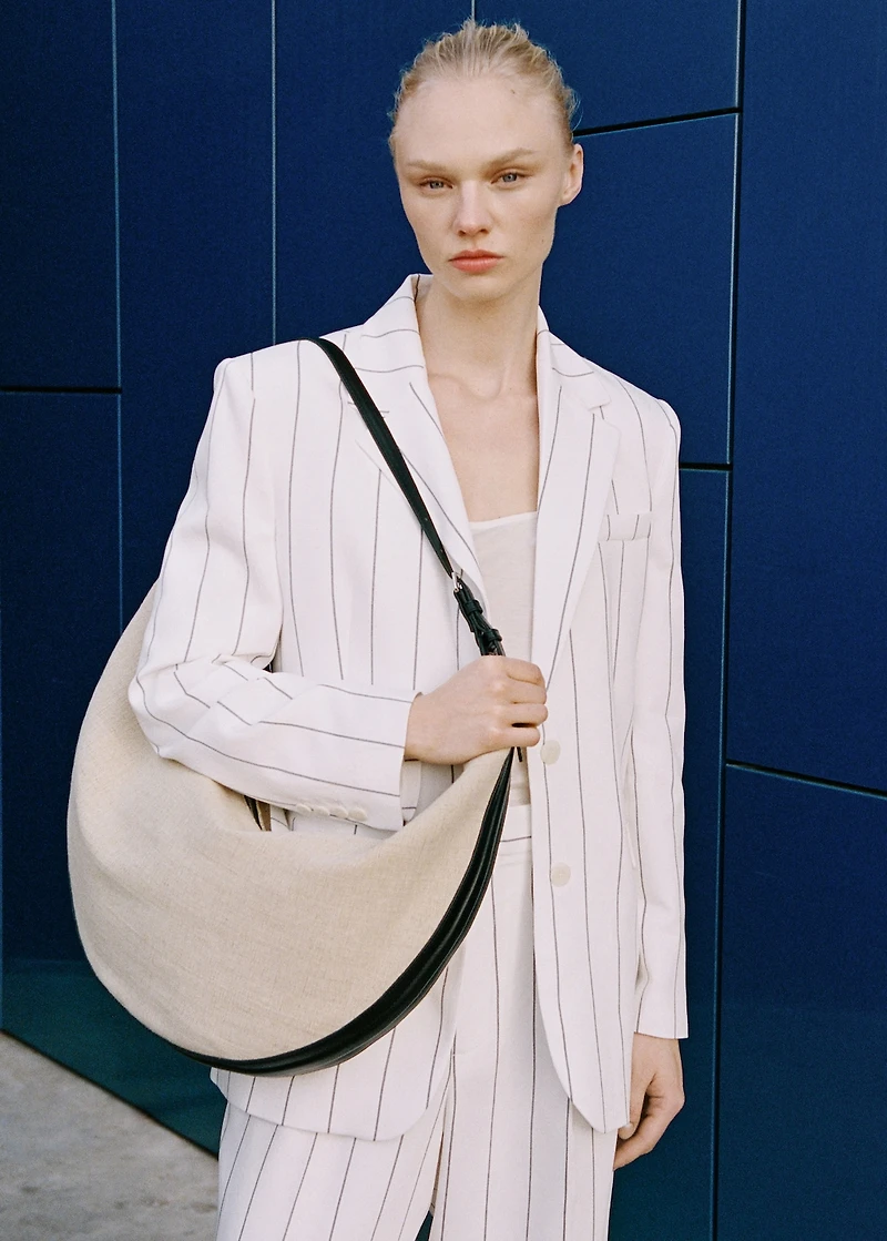 Pinstripe suit jacket