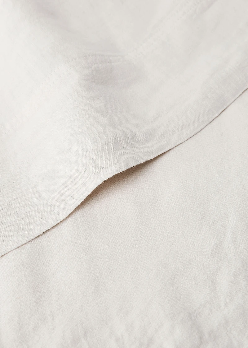 Washed linen top sheet for 150/160 cm bed
