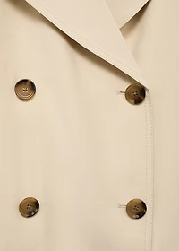 Double-breasted cropped trench coat