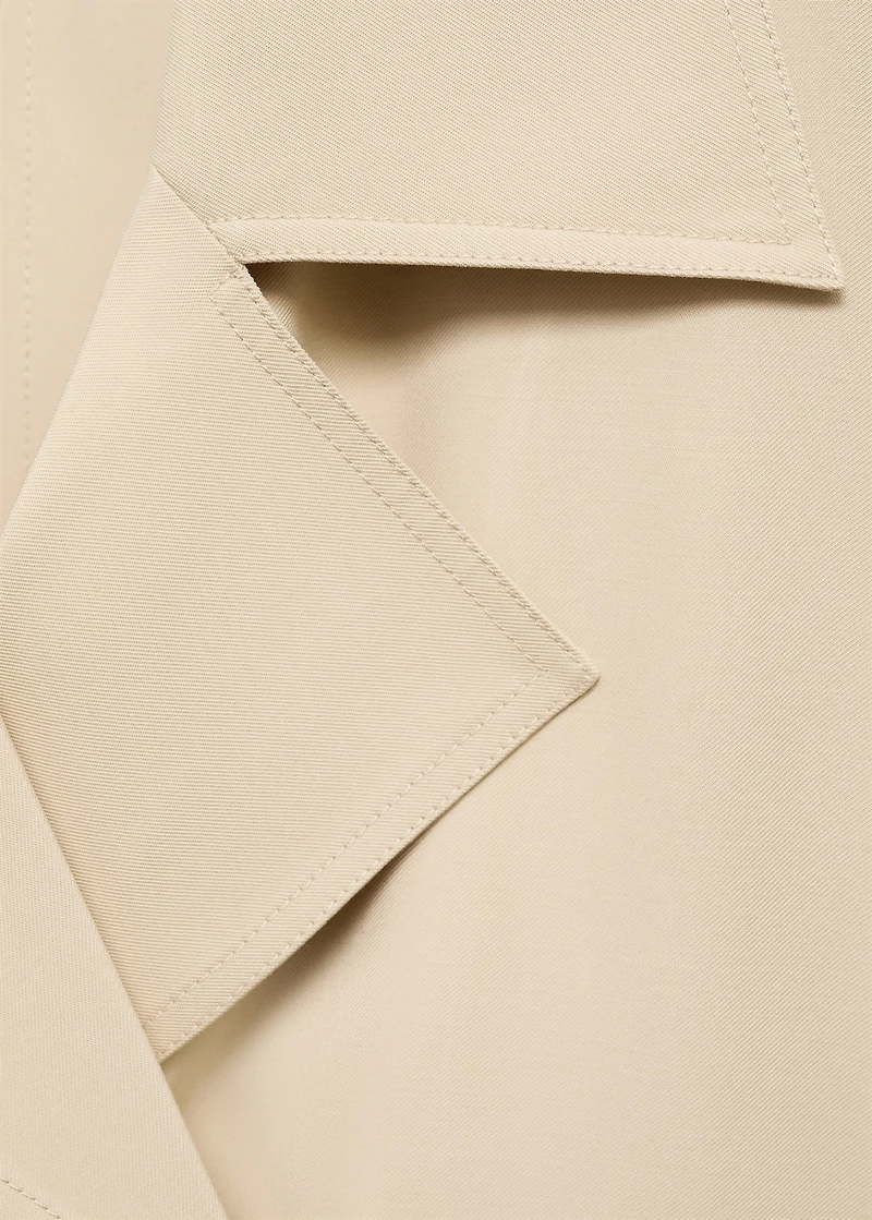 Double-breasted cropped trench coat