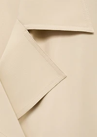 Double-breasted cropped trench coat