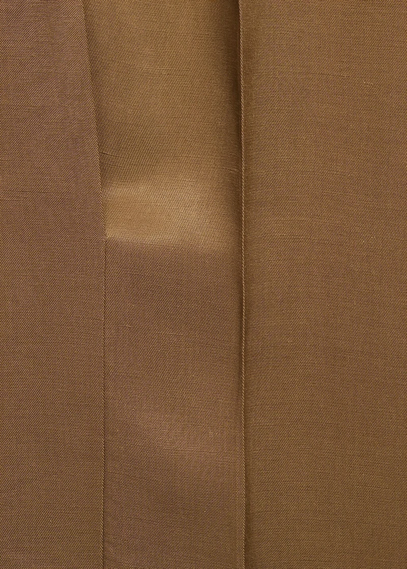 Linen-blend pleated pants