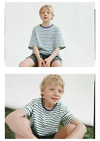 Striped t-shirt with contrasting collar