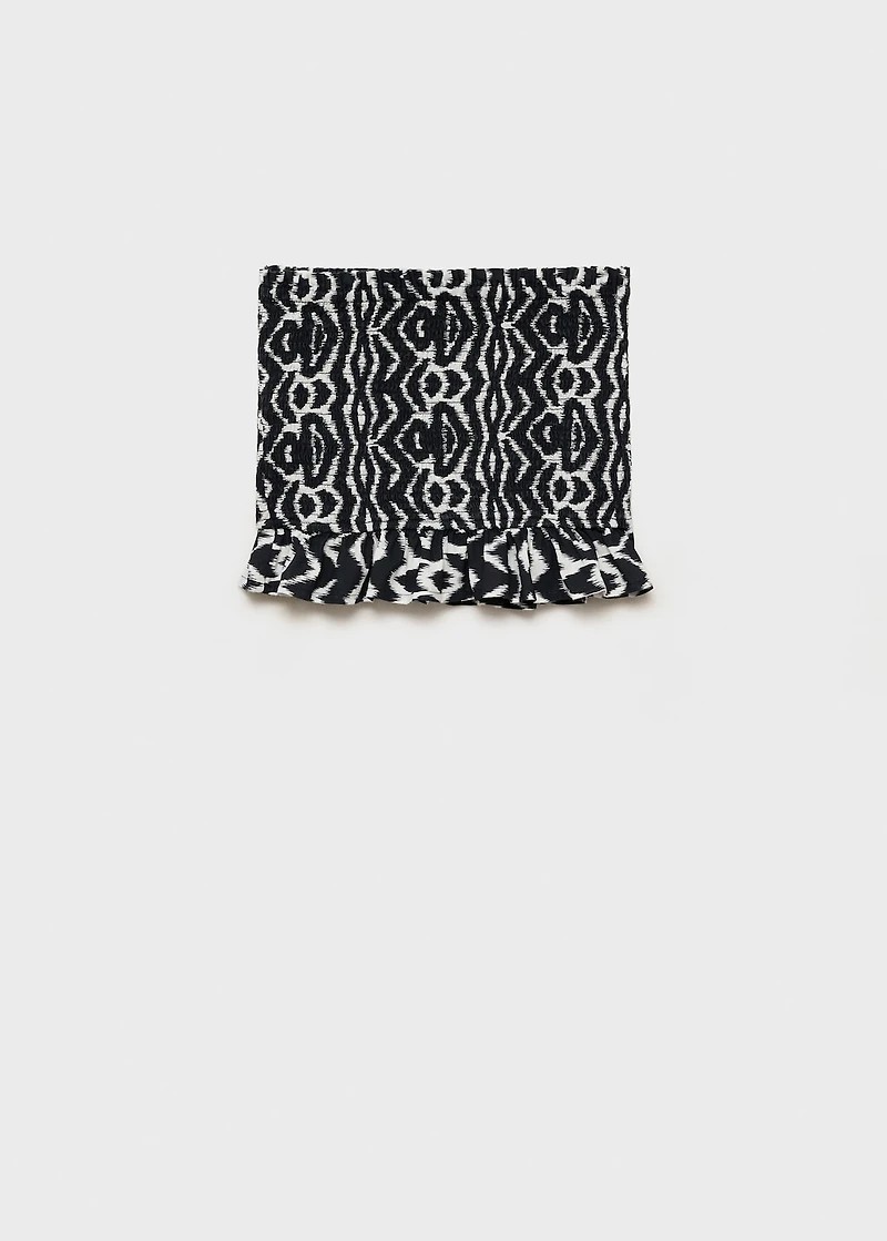 Strapless top with ruffles