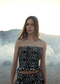 Strapless top with ruffles