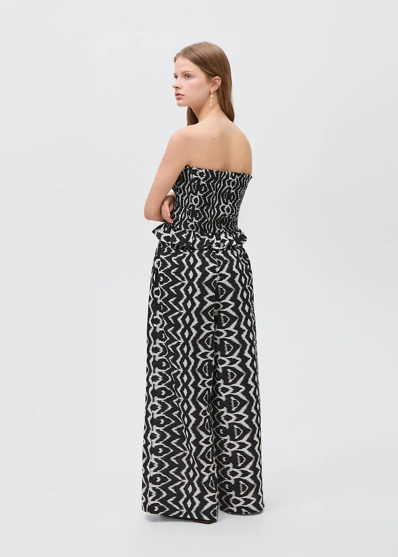 Strapless top with ruffles