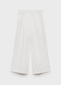 Embroidered straight-fit pants