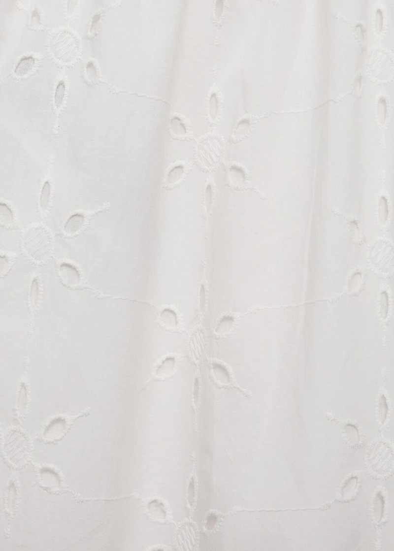 Embroidered straight-fit pants