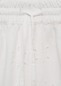 Embroidered straight-fit pants