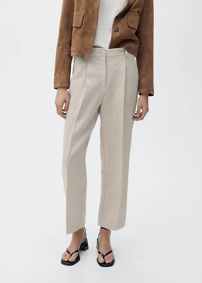 Pleated linen pants