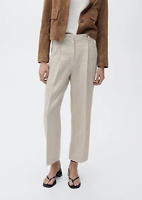 Pleated linen pants